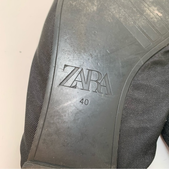 Zara Grosgrain Ribbon Twist Bow Mule Flats Size 40 Black Slip On US 9.5 - Picture 12 of 13